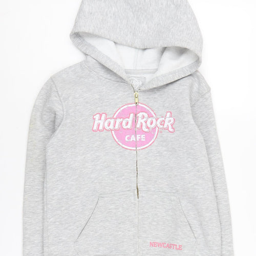 Hard Rock Cafe Girls Grey Full Zip Hoodie M with Logo
