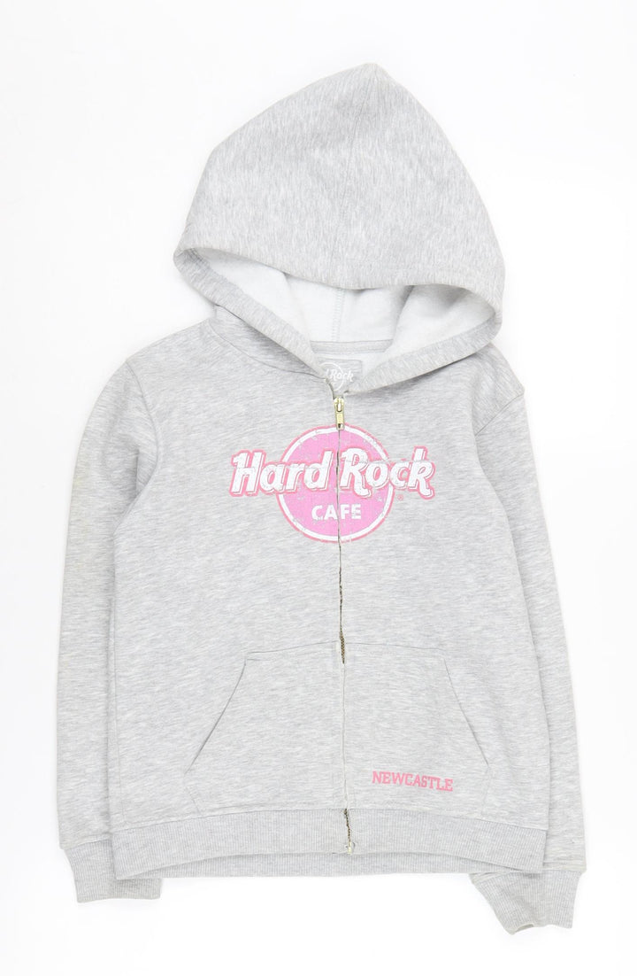 Hard Rock Cafe Girls Grey Full Zip Hoodie M with Logo