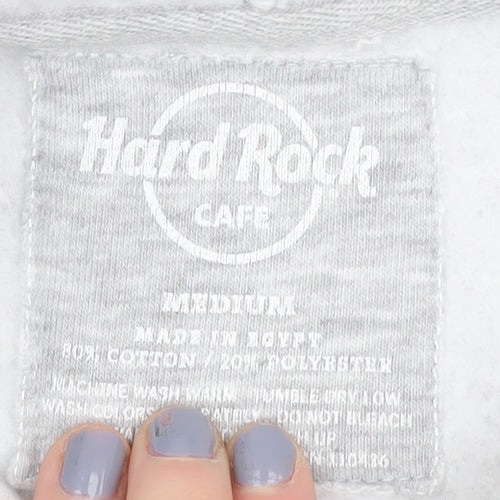 Hard Rock Cafe Girls Grey Full Zip Hoodie M with Logo