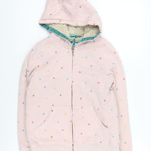 Boden Girls Pink Polka Dot Full Zip Hoodie 11-12 Years