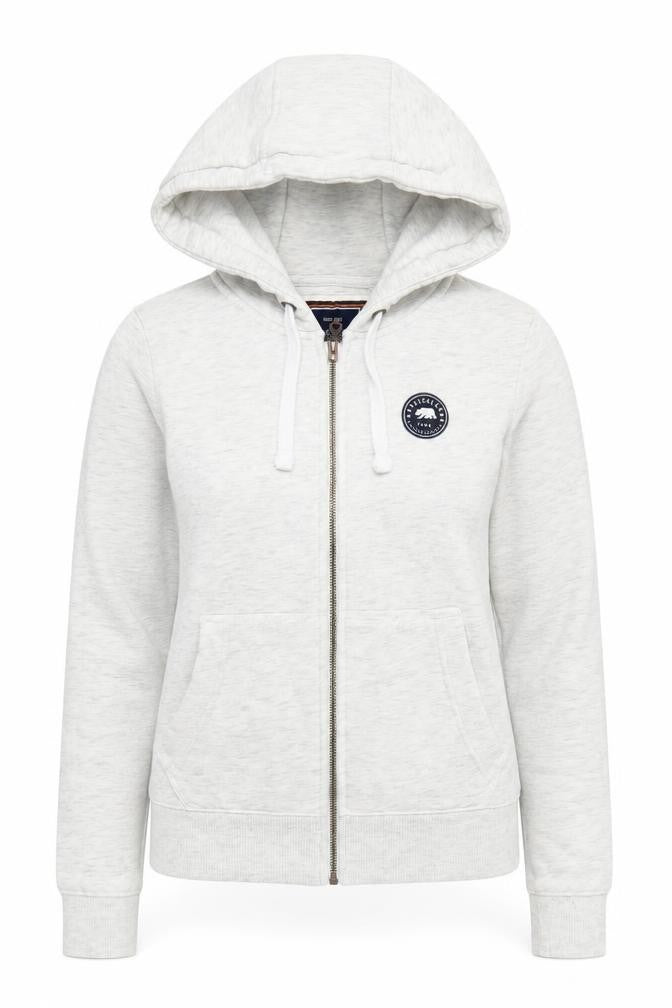 Front view of SoulCal Women's Ivory Zip Hoodie, size 6