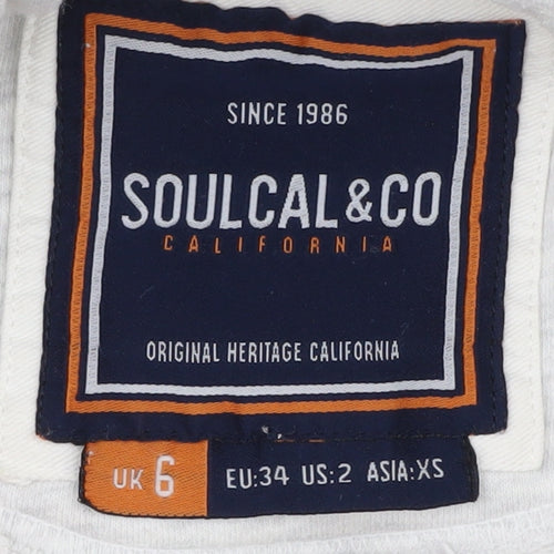 SoulCal & Co Women's Ivory Zip Hoodie Size 6