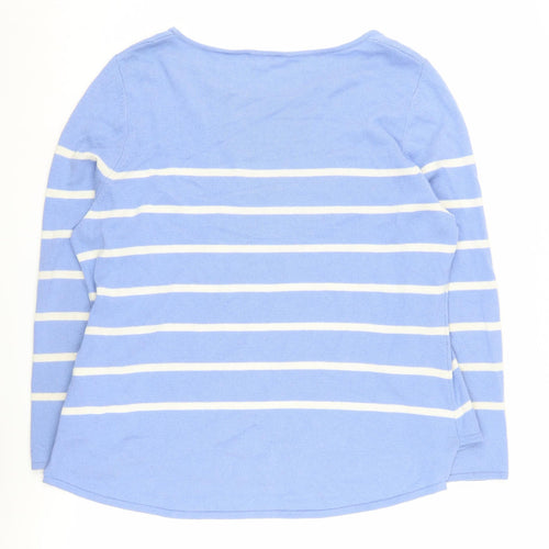 Basler Women's Blue Striped Pullover Jumper Size 18