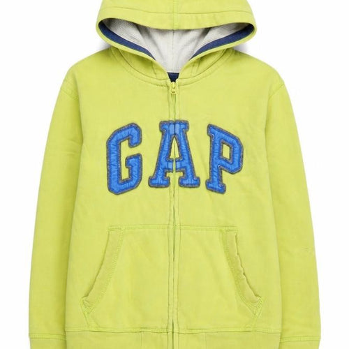 GAP Boys Green Full Zip Hoodie M Logo Casual