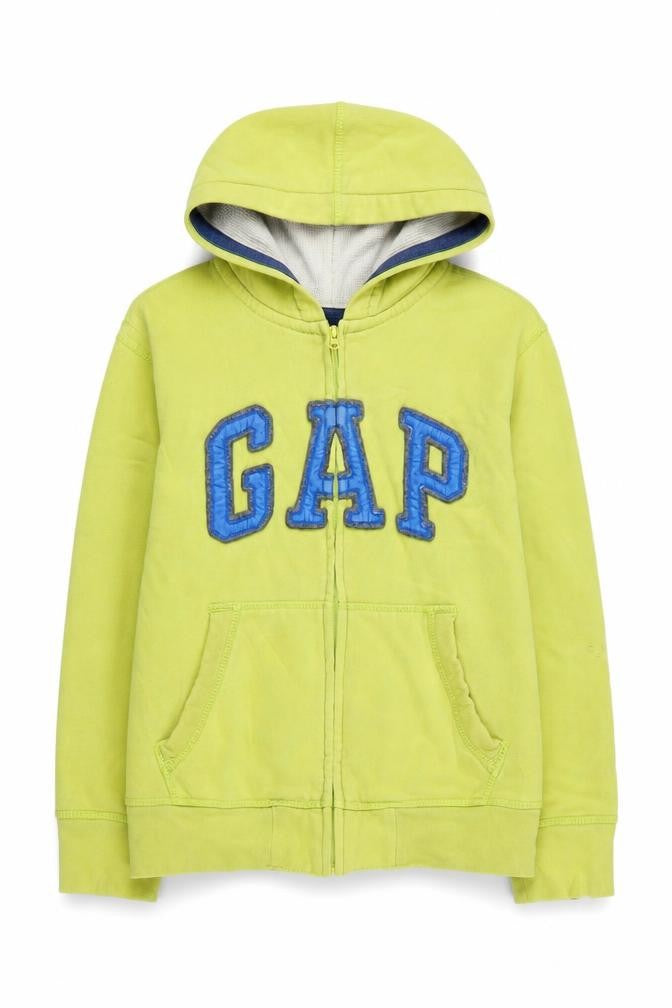 GAP Boys Green Full Zip Hoodie M Logo Casual