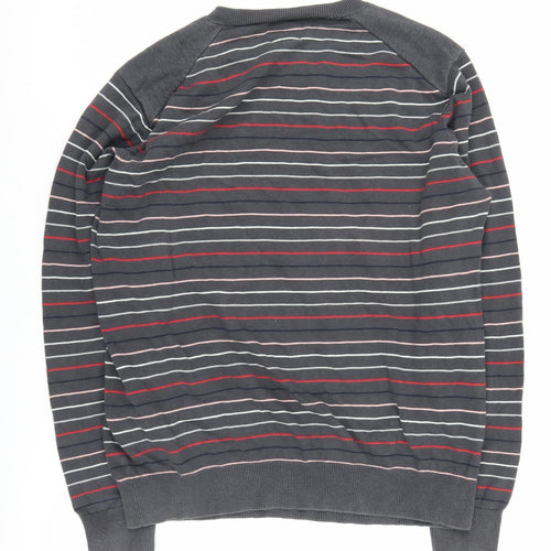 Jack & Jones Men's Black XL Striped Pullover Jumper