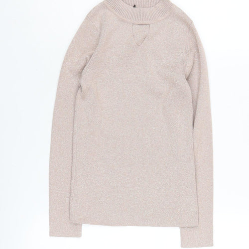 Lipsy Girls Beige Pullover Jumper, 9-10 Yrs, Crew Neck