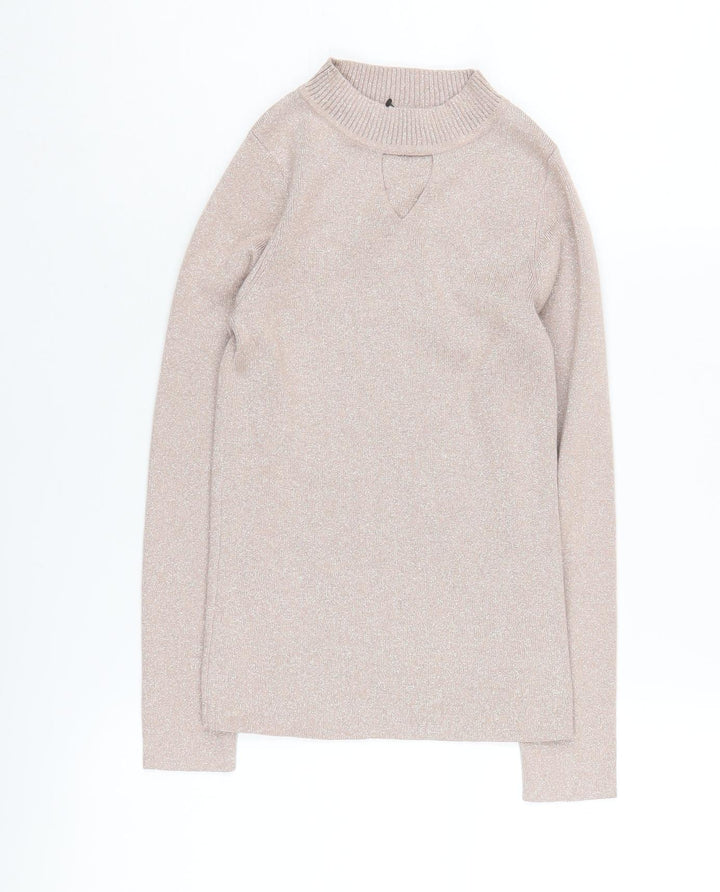 Lipsy Girls Beige Pullover Jumper, 9-10 Yrs, Crew Neck