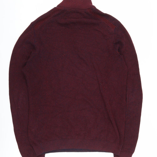 Dissident Men's Red Full Zip M Cotton Jumper