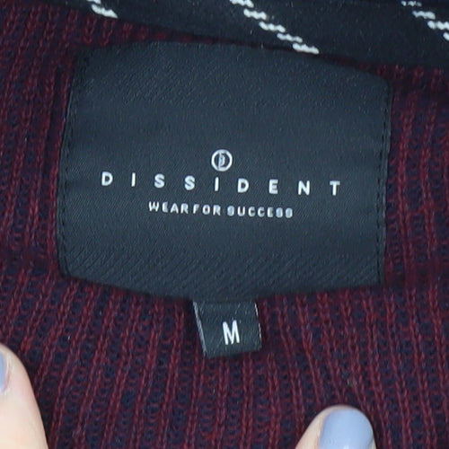 Dissident Men's Red Full Zip M Cotton Jumper