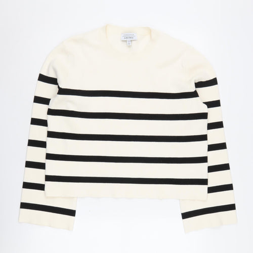 & Other Stories Women's Black Striped Pullover Jumper Size 8