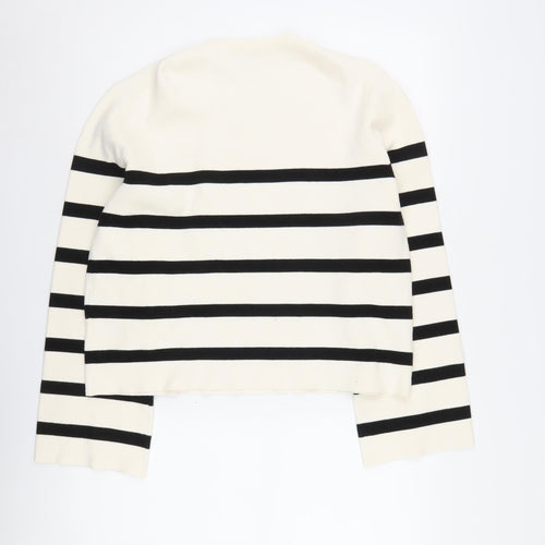 & Other Stories Women's Black Striped Pullover Jumper Size 8