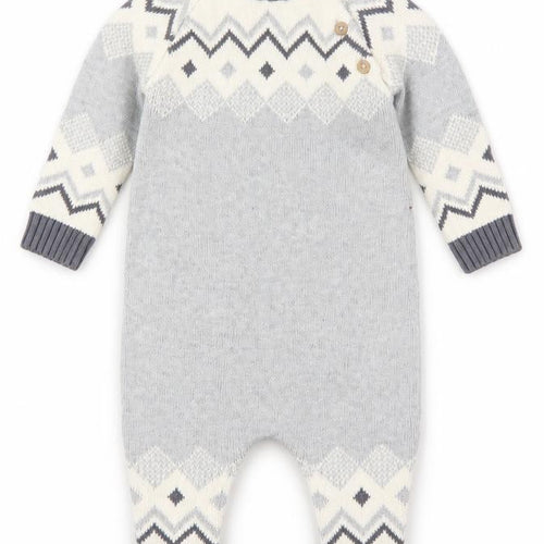 Next Unisex Baby Grey Geometric Knit Babygrow 3-6 Months