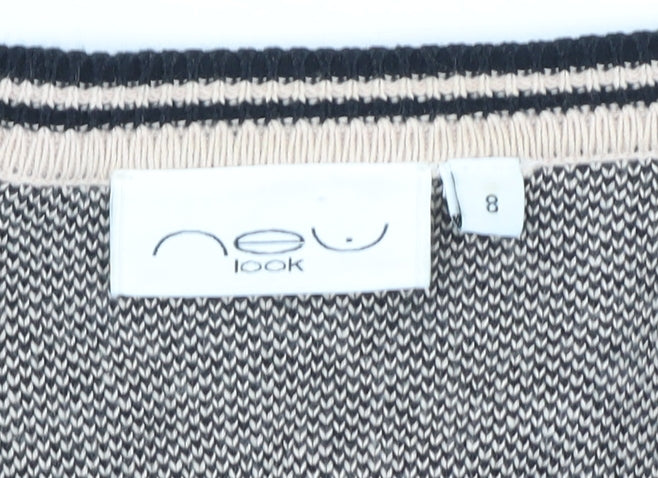 New Look Women's Beige Polka Dot Cardigan - Size 8