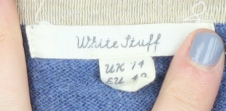 White Stuff Women's Blue Cardigan, Size 14