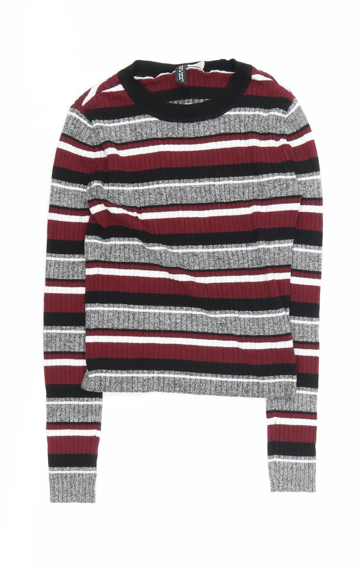 H&M Women's Multicoloured Striped Pullover Jumper XS