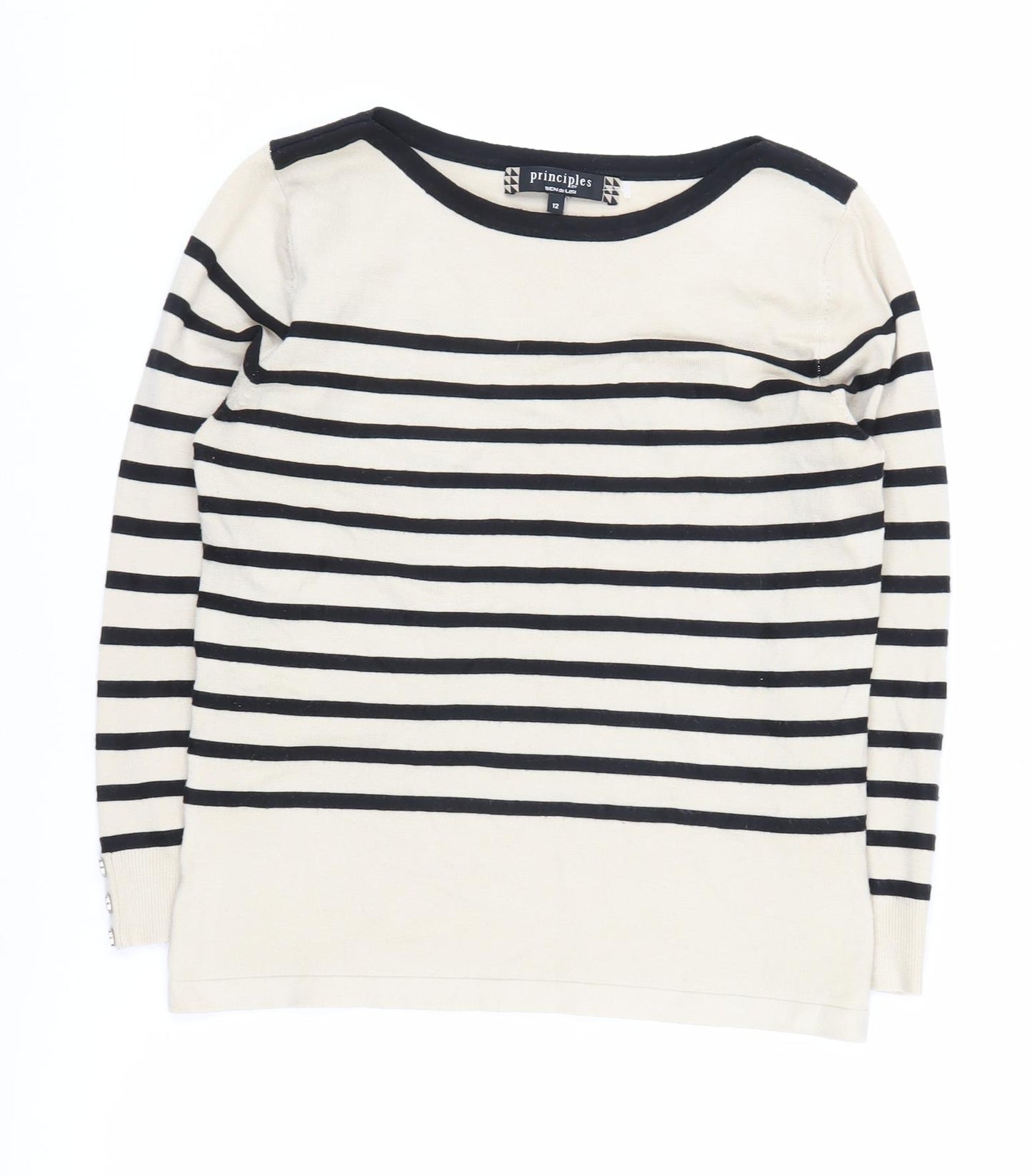 Principles by Ben de Lisi Women's Multicoloured Striped Pullover Jumper Size 12