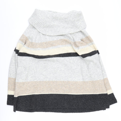Monsoon Women's Multicoloured Roll Neck Cape Jumper