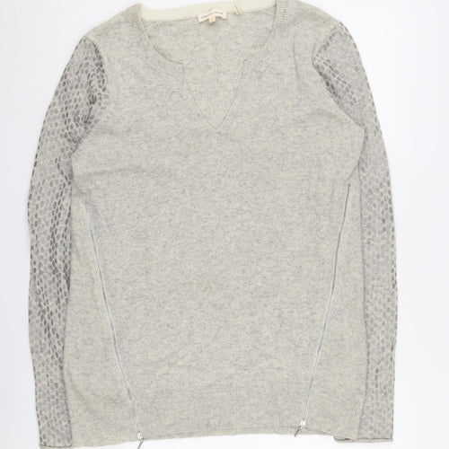 Rebecca Taylor Women's Grey Animal Print Pullover Jumper L