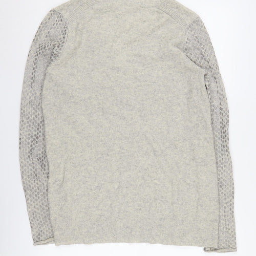 Rebecca Taylor Women's Grey Animal Print Pullover Jumper L