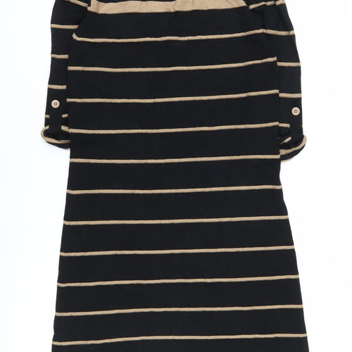 Phase Eight Women's Black Striped Knee Length Shift Dress