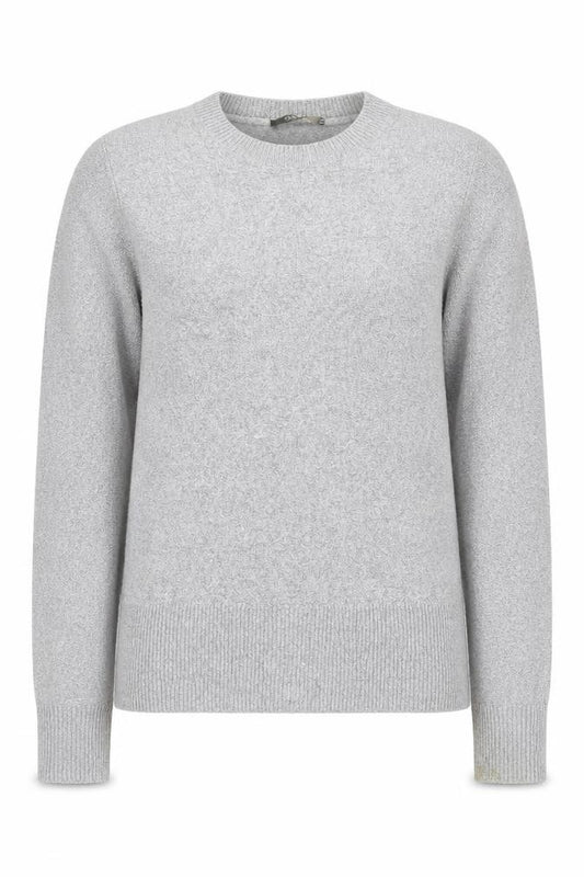 Front view of Oasis Women's Grey jumper, size S, Crew Neck
