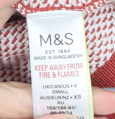 Marks and Spencer Women's Red Polo Shirt XS