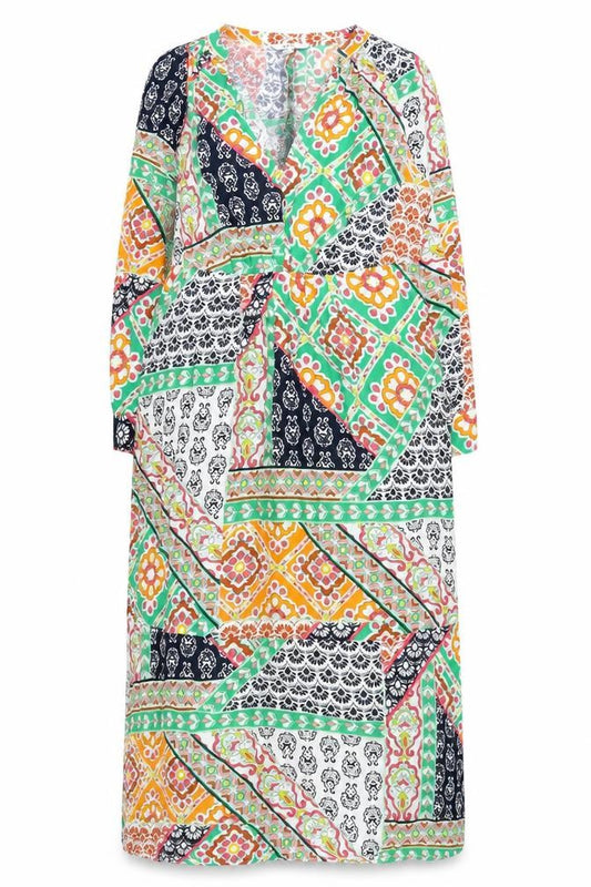 Front view of Next Women's Multicoloured Patchwork Dress, size 8