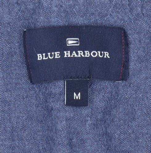 Marks and Spencer Men's Blue Henley Sweatshirt M