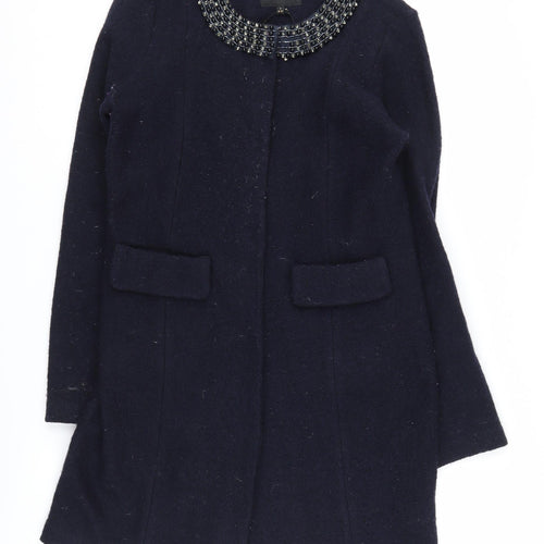 Clements Ribeiro Women's Black Beaded Mid-Length Coat