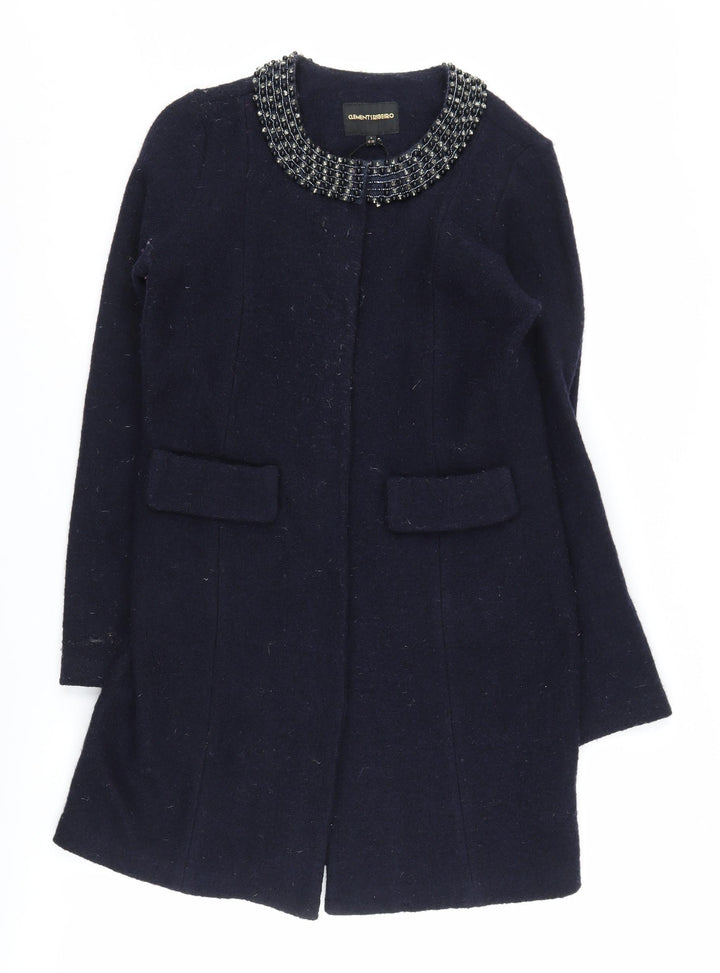 Clements Ribeiro Women's Black Beaded Mid-Length Coat