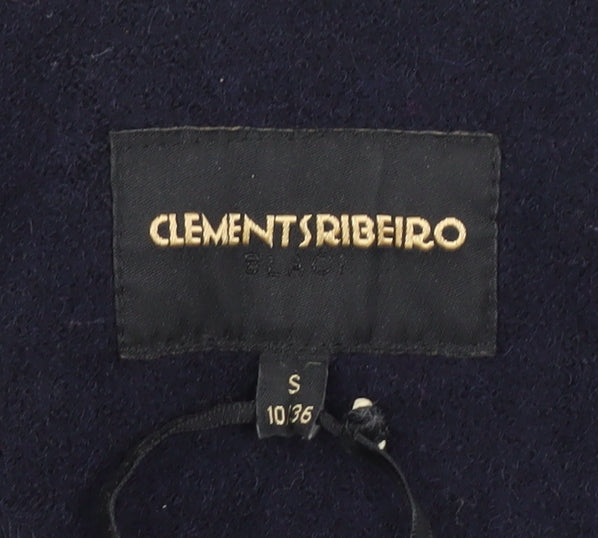 Clements Ribeiro Women's Black Beaded Mid-Length Coat