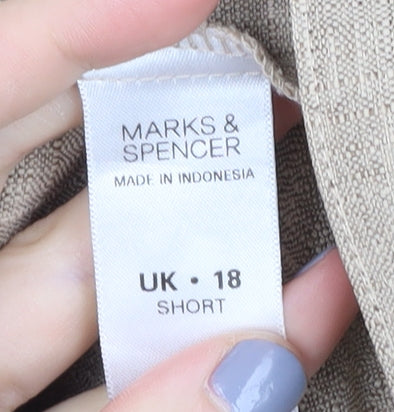 Marks and Spencer Women's Beige Trousers Size 18