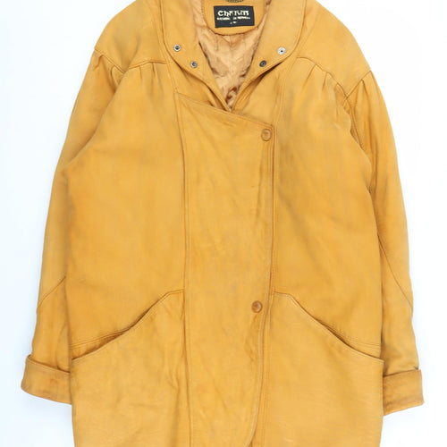 Charra Unisex Brown Leather Overcoat - Small