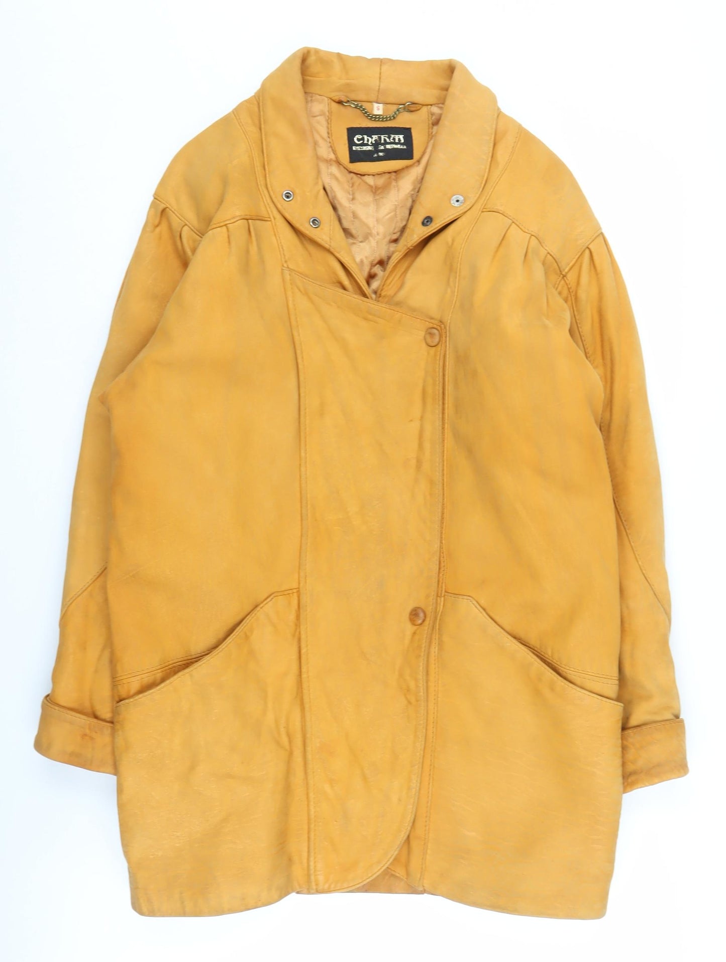 Charra Unisex Brown Leather Overcoat - Small