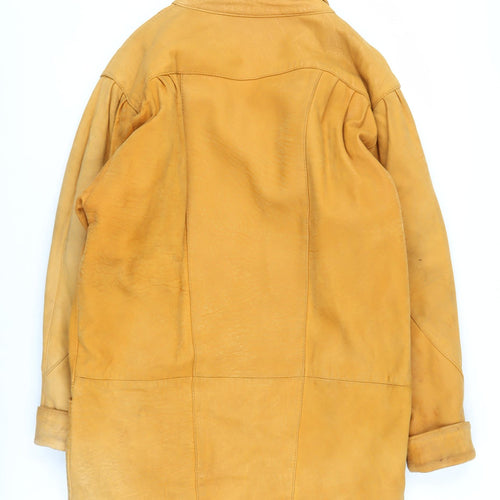 Charra Unisex Brown Leather Overcoat - Small