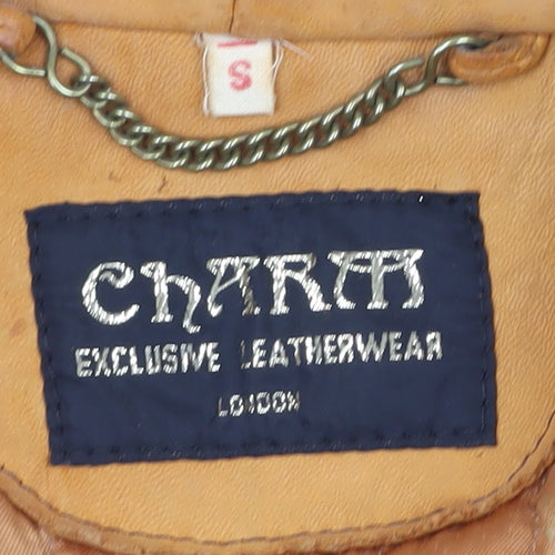 Charra Unisex Brown Leather Overcoat - Small