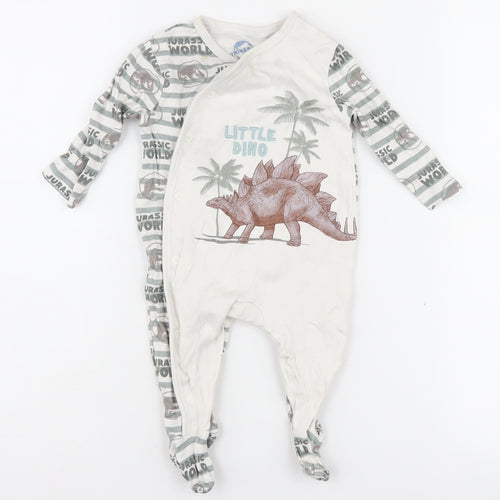 Universal Unisex Baby Jurassic World Babygrow 3-6M White