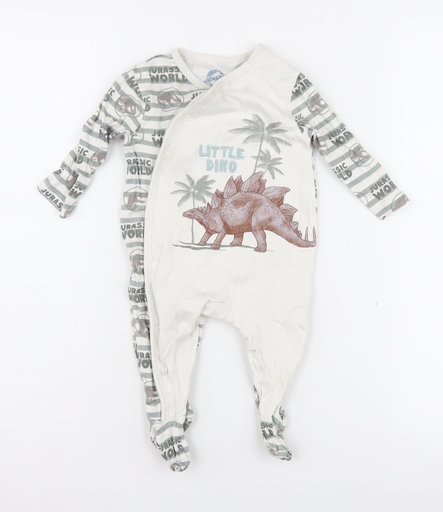 Universal Unisex Baby Jurassic World Babygrow 3-6M White