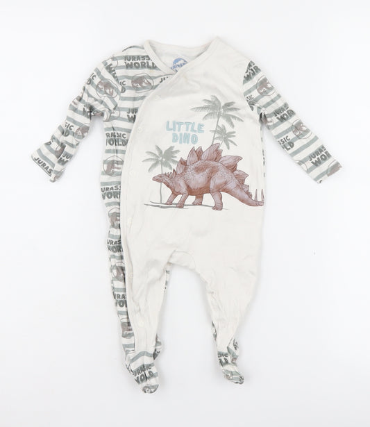 Universal Unisex Baby Jurassic World Babygrow 3-6M White
