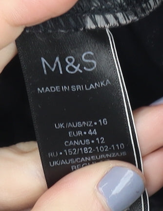 Marks and Spencer Women's Black Tie Dye Ankle Leggings Size 16