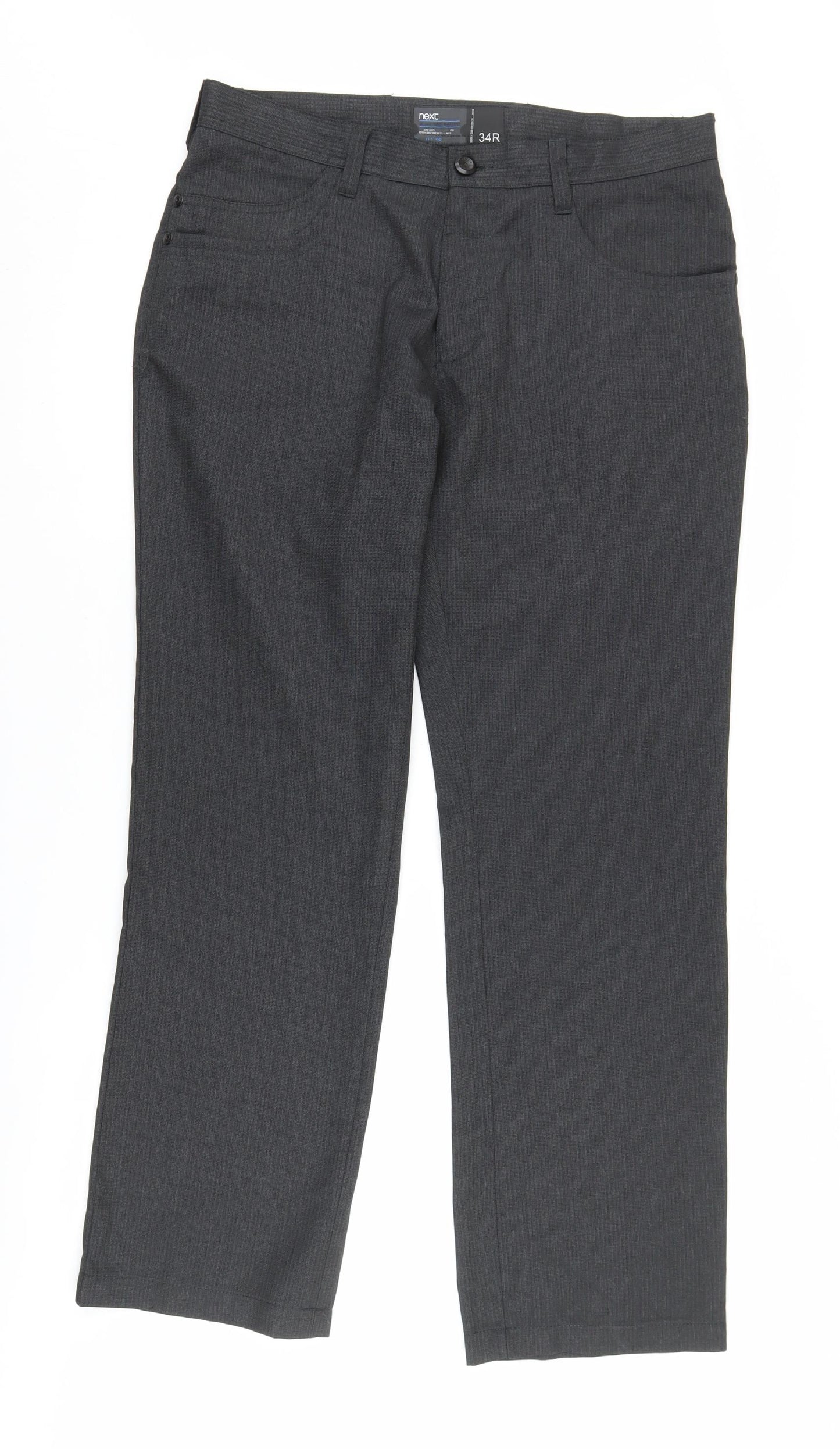 Next Men's Black Straight Trousers - Size 34