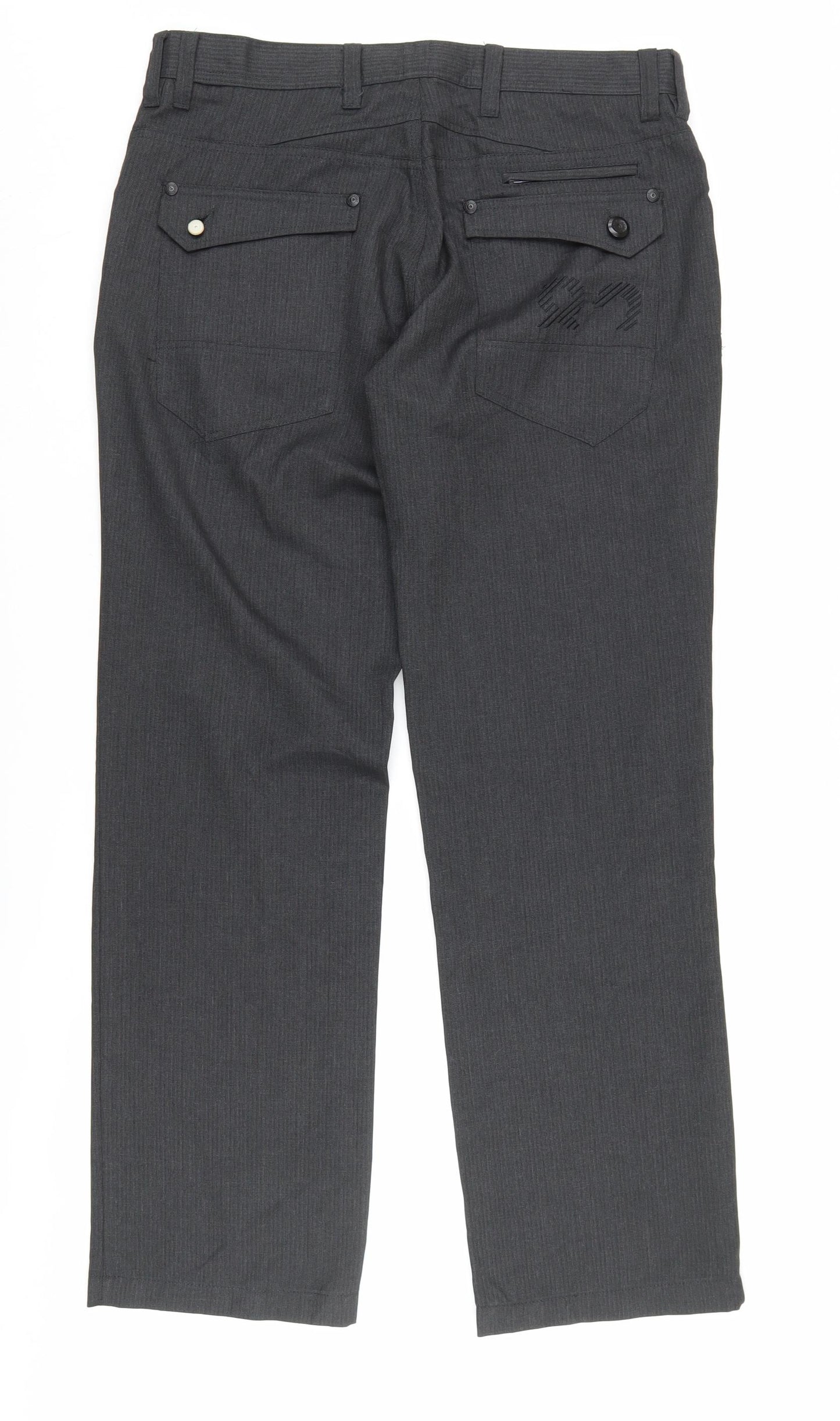 Next Men's Black Straight Trousers - Size 34