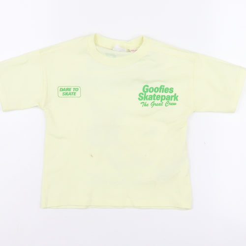Zara Boys Green Graphic T-Shirt 2-3 Years Short Sleeve