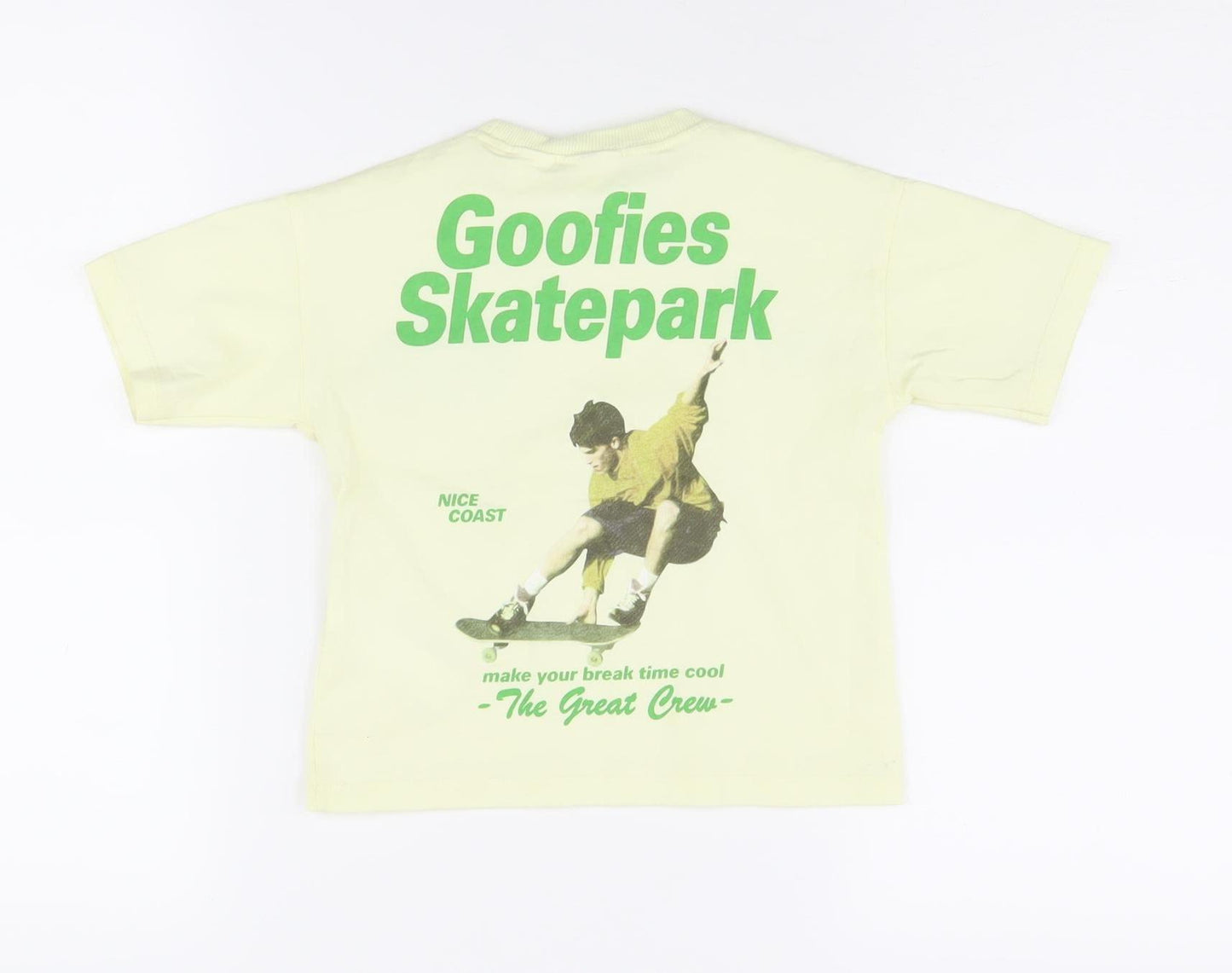 Zara Boys Green Graphic T-Shirt 2-3 Years Short Sleeve