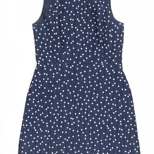 Warehouse Women's Polka Dot A-Line Dress Blue Size 12
