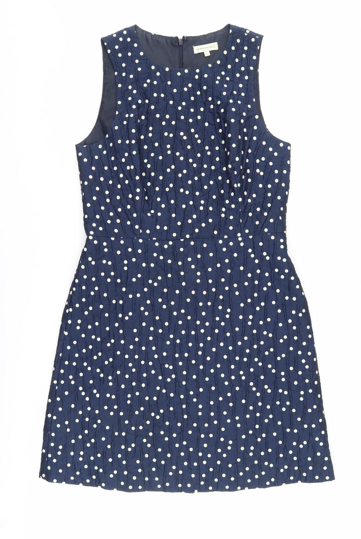 Warehouse Women's Polka Dot A-Line Dress Blue Size 12