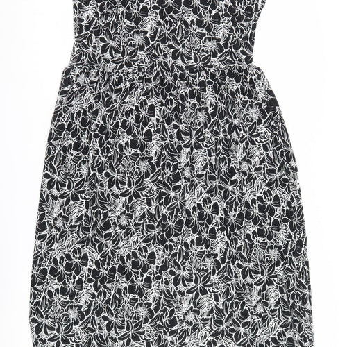 Julipa Women's Black Floral Shirt Dress, Size 14