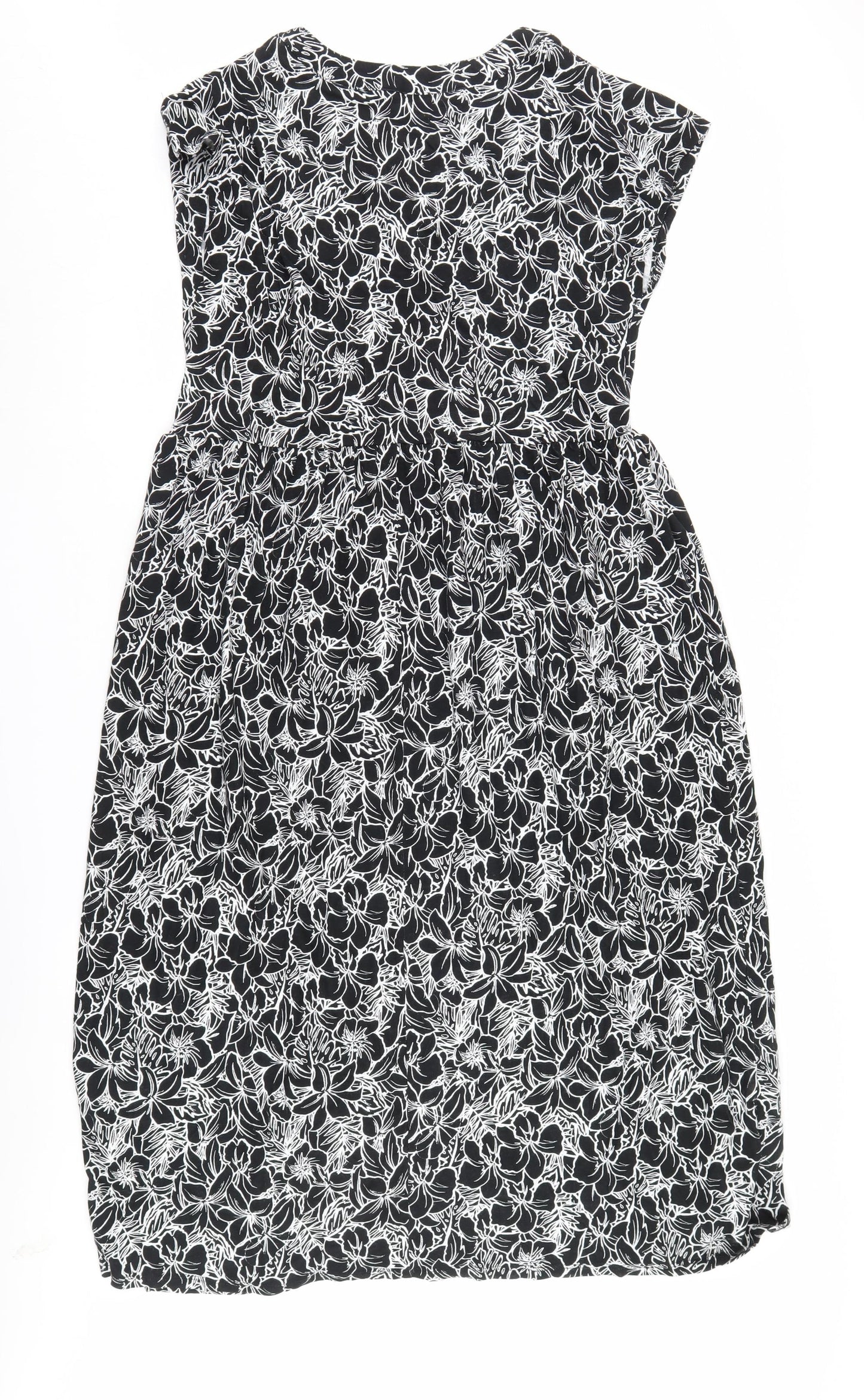 Julipa Women's Black Floral Shirt Dress, Size 14