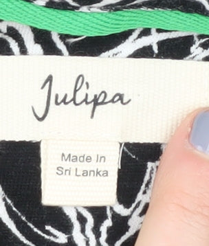 Julipa Women's Black Floral Shirt Dress, Size 14